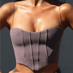 NWOT joah brown contour corset tank top in mauve xs/s